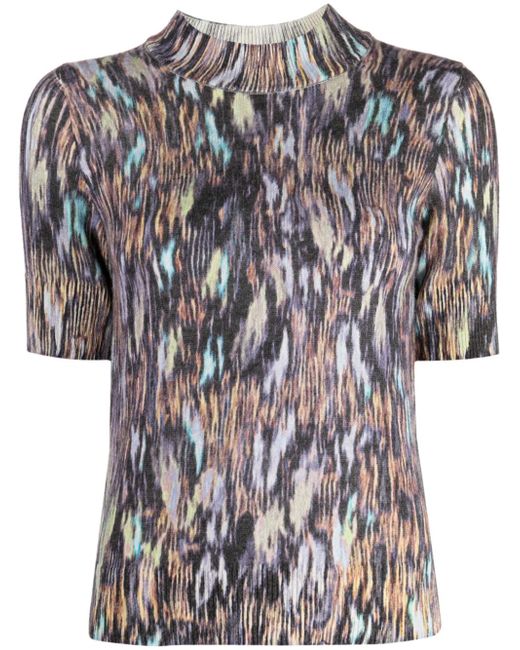 PS Paul Smith abstract-pattern knitted T-shirt