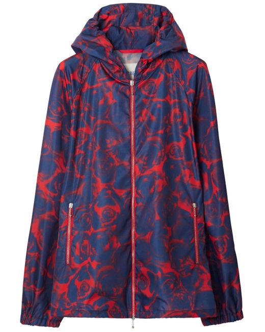 Burberry rose-print hooded jacket