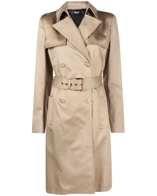 Versace double-breasted cotton trench coat