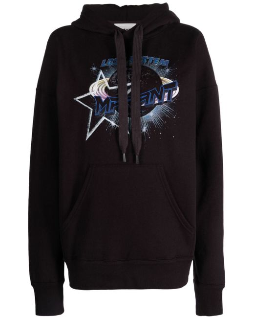 marant étoile logo-print drawstring hoodie