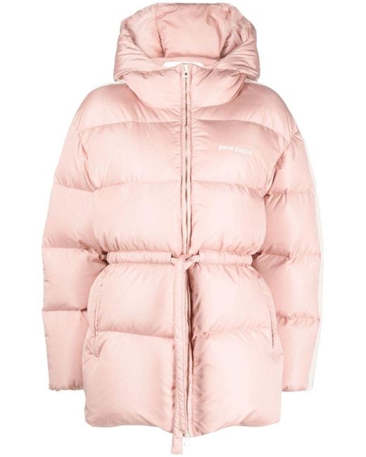 Palm Angels drawstring hooded puffer jacket