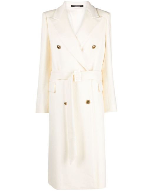 Tagliatore Jole belted double-breasted coat
