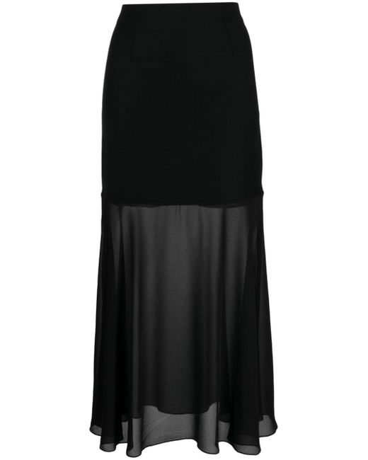 Lardini sheer-panel midi skirt