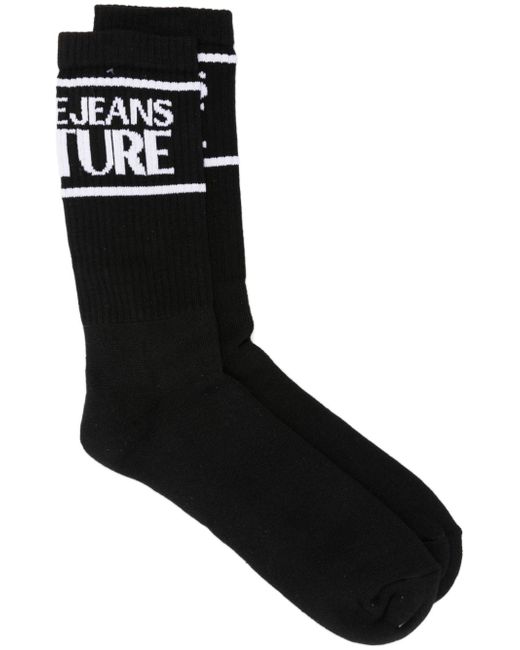 Versace Jeans Couture intarsia-knit logo stretch-cotton socks