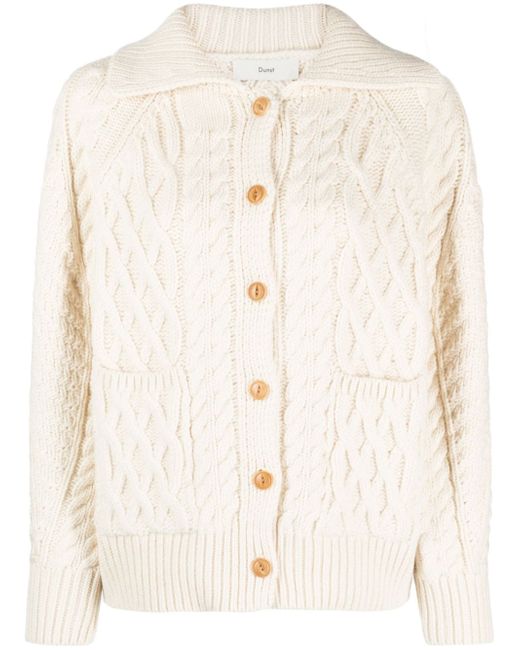 Dunst cable-knit button-up cardigan