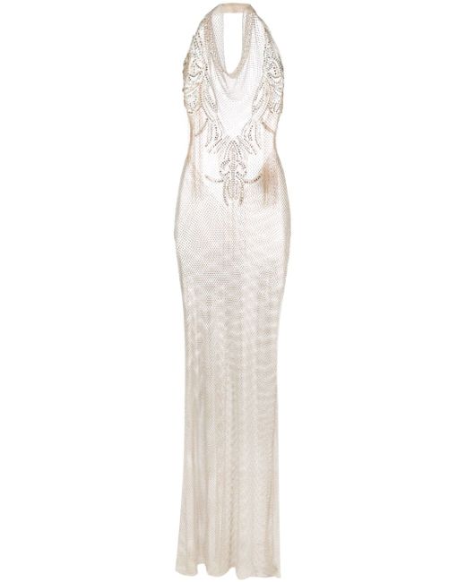 Genny rhinestone-embellished sheer gown