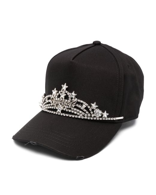 Dsquared2 crystal-embellished tiara baseball cap