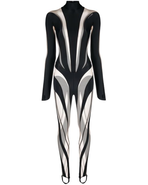 Mugler Spiral sheer-panelled jumpsuit