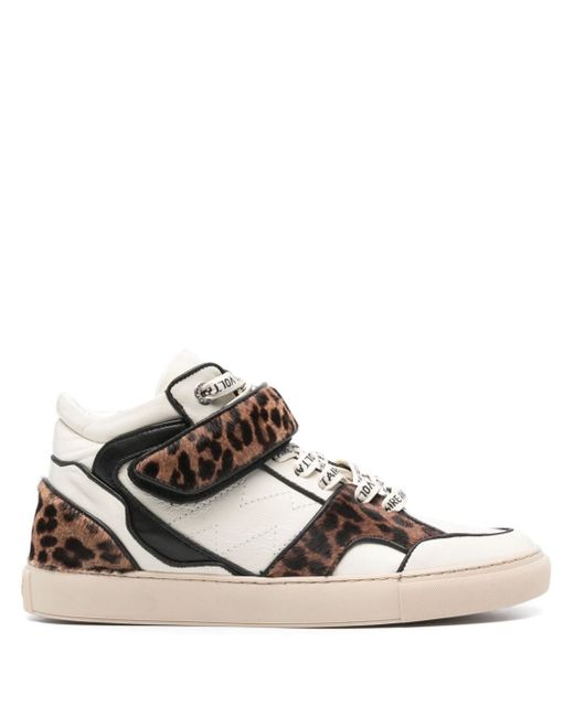 Zadig & Voltaire Mid Flash leopard-effect sneakers