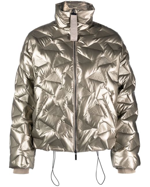 Emporio Armani debossed-monogram quilted jacket