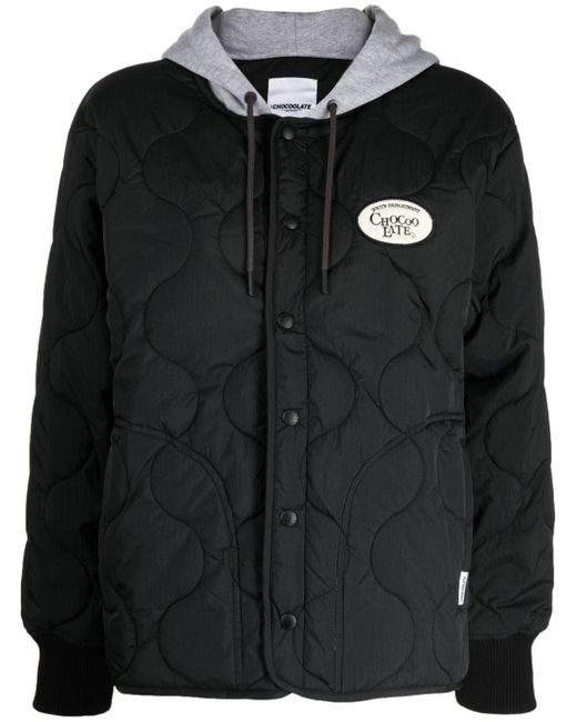 Chocoolate quilted hooded jacket