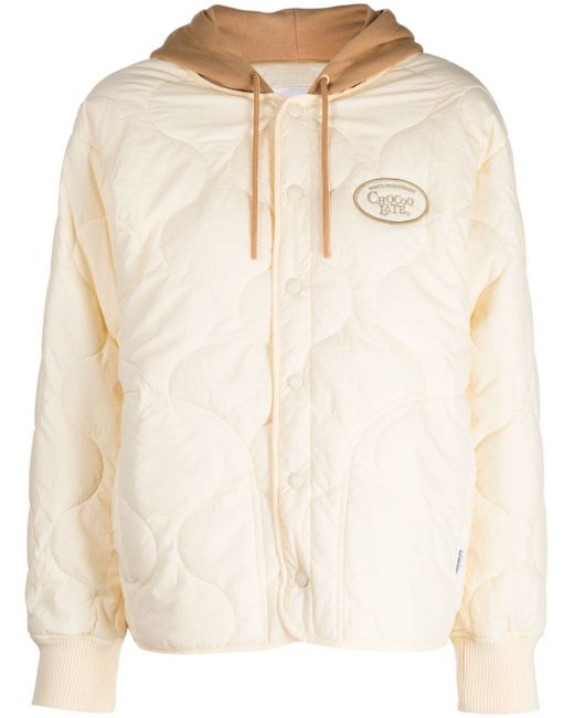 Chocoolate quilted logo-embroidered jacket