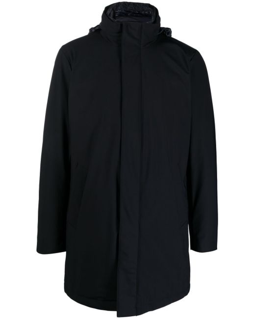 Boggi Milano high-neck concealed-hood coat