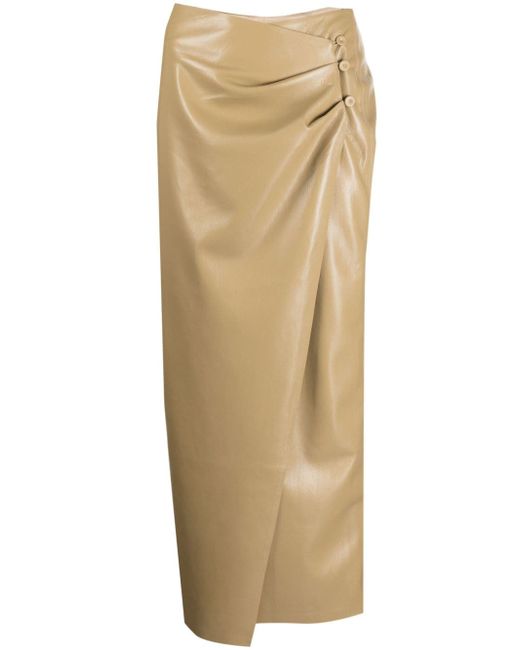 Nanushka faux-leather midi skirt