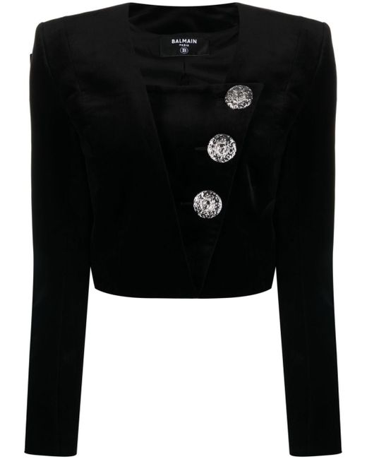 Balmain buttoned cropped jacket