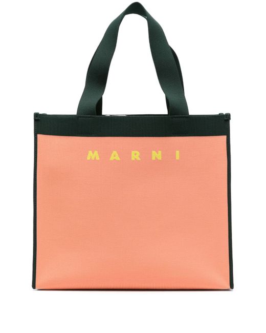 Marni logo-jacquard cotton-blend tote bag