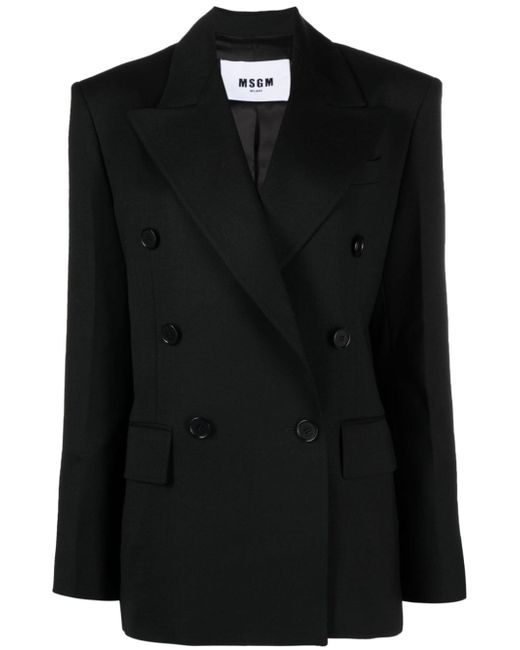 Msgm double-breasted virgin wool blend blazer