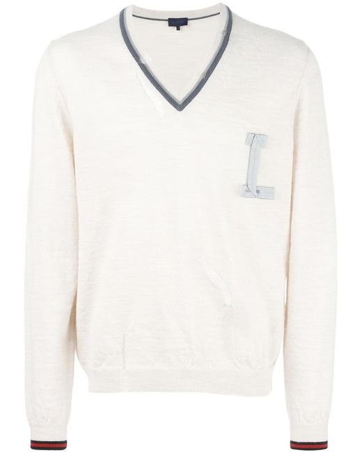 Lanvin distressed V-neck pullover Small Wool