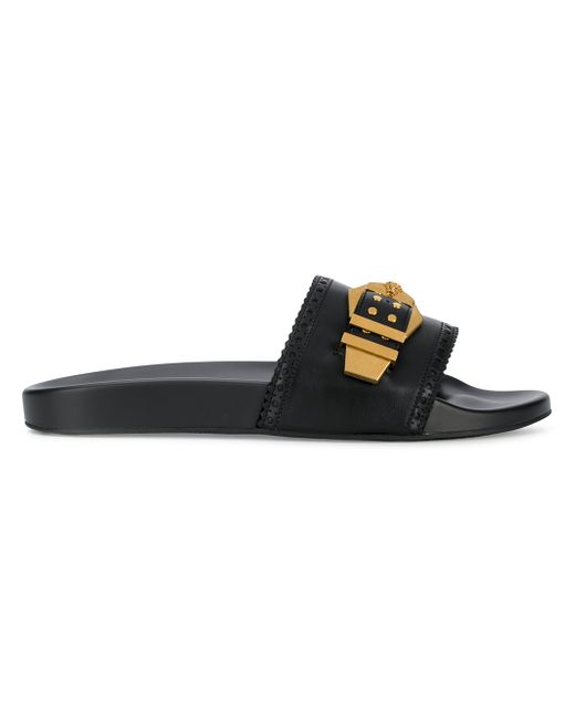 Versace Palazzo buckle top leather slides