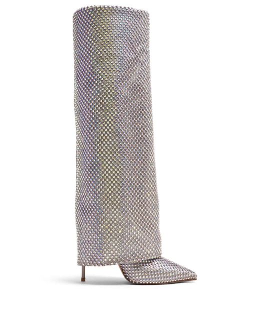 Le Silla Gilda 120mm crystal-embellished knee-high boots