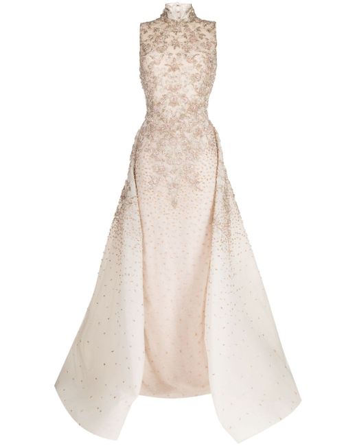 Saiid Kobeisy crystal-embellished open-back gown