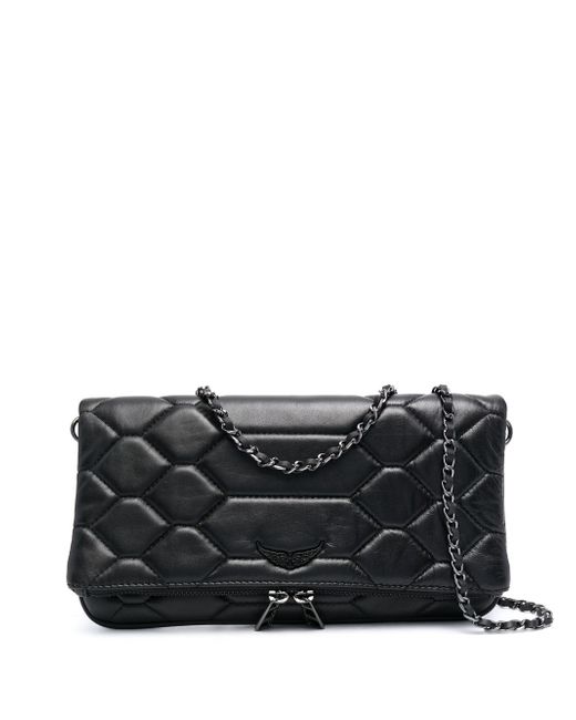 Zadig & Voltaire Rock Xl Mat Scale quilted leather clutch bag