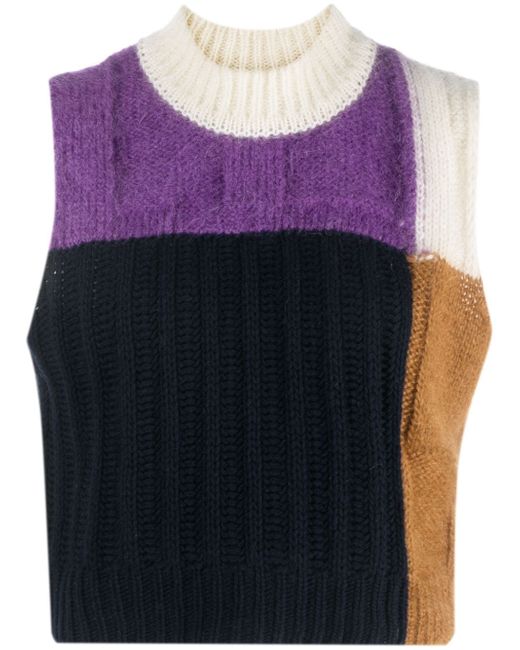Plan C colour-block sleeveless jumper