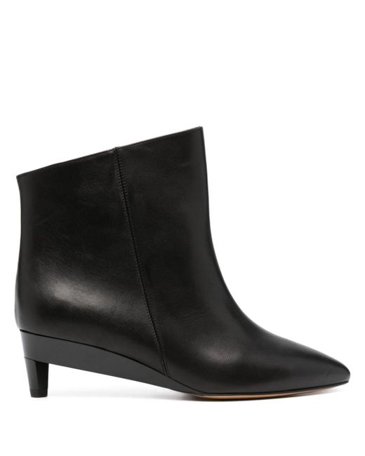 Isabel Marant leather asymmetric ankle boots