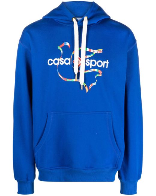 Casablanca logo-print organic-cotton hoodie