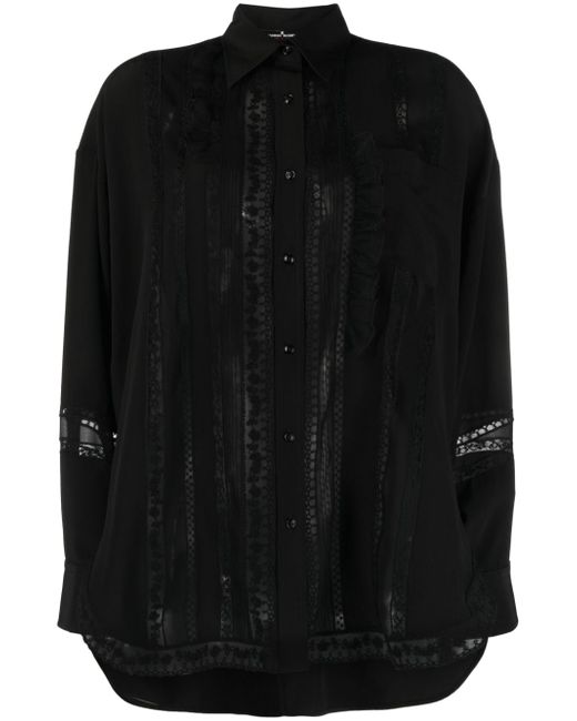 Ermanno Scervino lace-panel button-up blouse