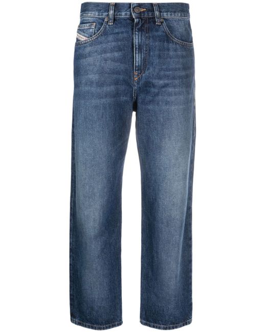 Diesel stonewashed straight-leg jeans