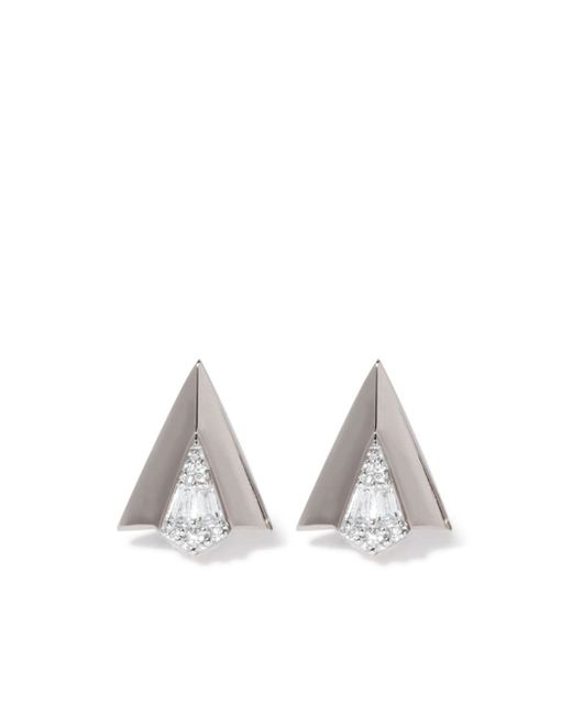 Annoushka 18kt gold Deco diamond arrow stud earrings