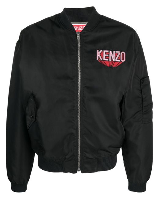 Kenzo logo-patch cotton bomber jacket