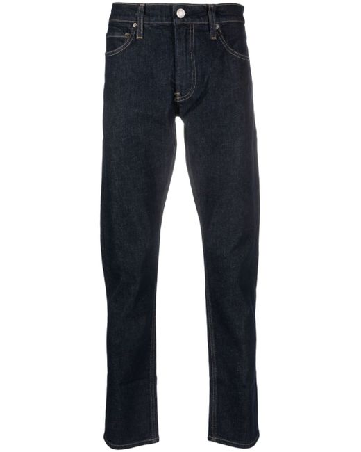 Calvin Klein logo-patch slim-cut jeans