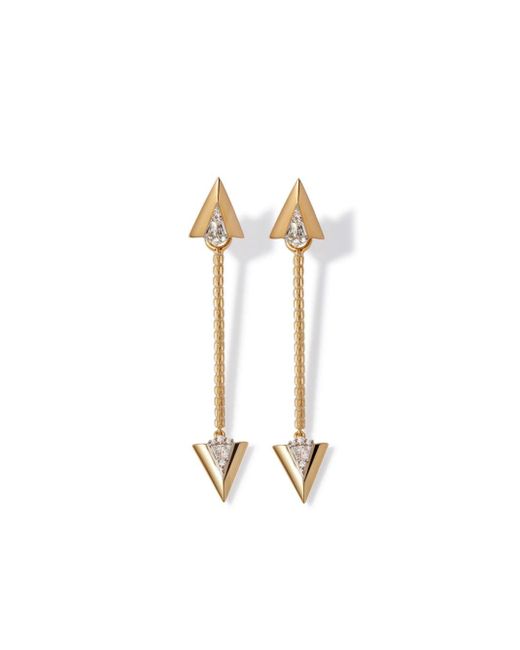 Annoushka 18kt gold Deco Long Arrow diamond drop earrings