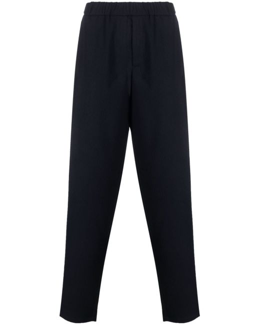 Giorgio Armani fine-ribbed tapered wool-blend trousers