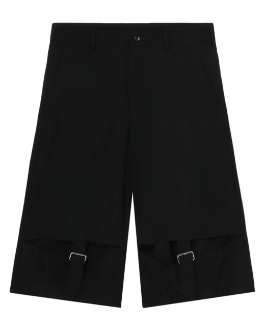 Comme Des Garcons Black buckle-detail shorts
