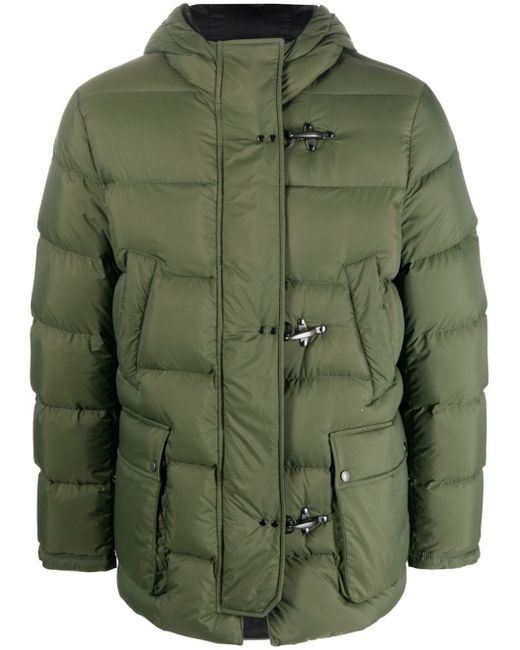 Fay multiple-pocket hooded padded jacket
