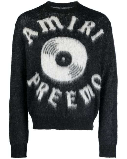 Amiri brushed-effect logo-print jumper