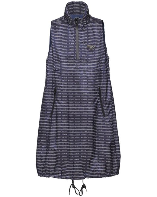 Prada logo-print Re-Nylon dress