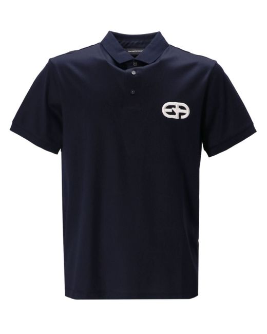 Emporio Armani logo-patch button-fastening polo shirt
