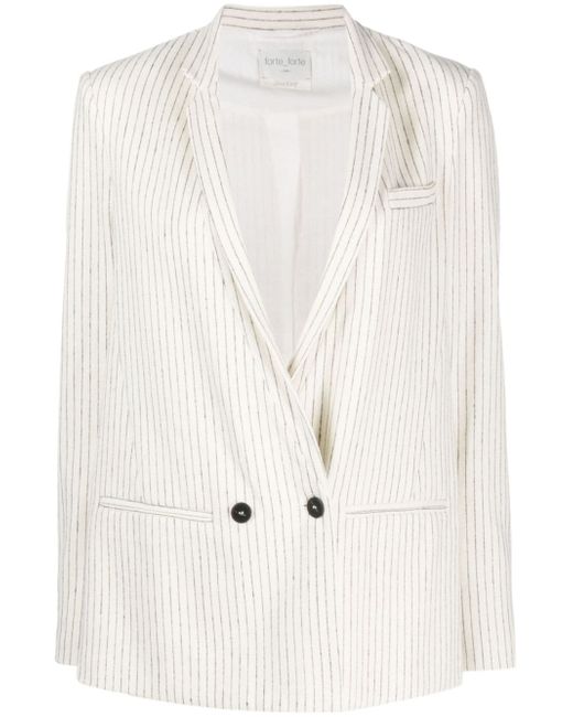 Forte-Forte pinstriped-pattern double-breasted blazer