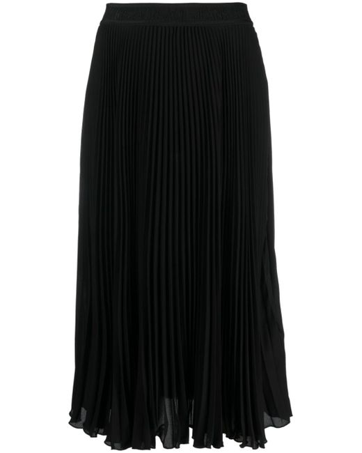 Versace Jeans Couture fully-pleated logo-waistband midi skirt