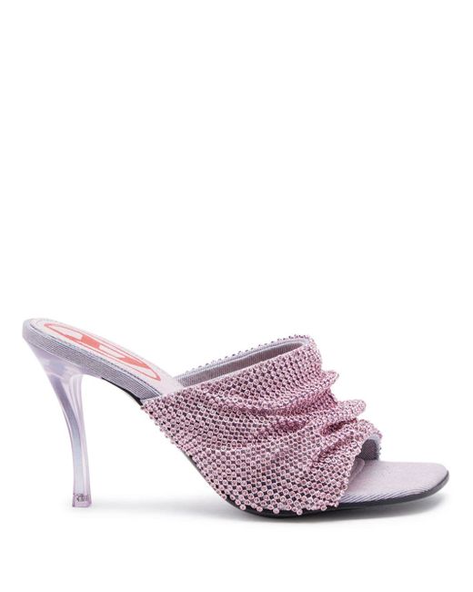 Diesel chainmail-detail open-toe sandals