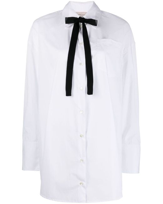 Semicouture bow-detailing cotton shirt