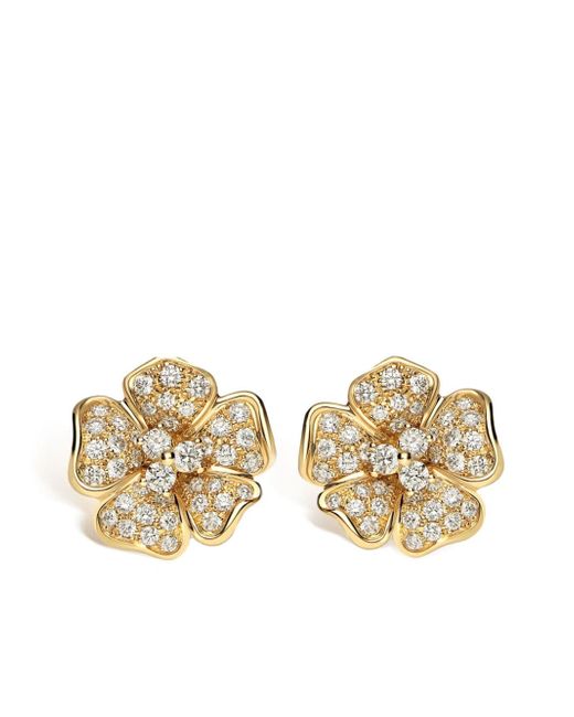 Leo Pizzo 18kt yellow Flora diamond earrings
