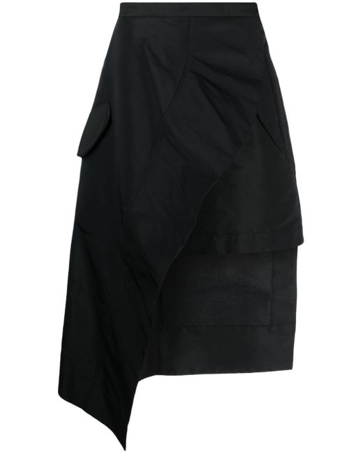 Alexander McQueen wrap-design asymmetric midi skirt