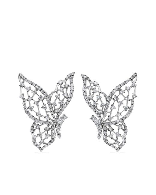 Leo Pizzo 18kt white gold diamond Light Wings earrings