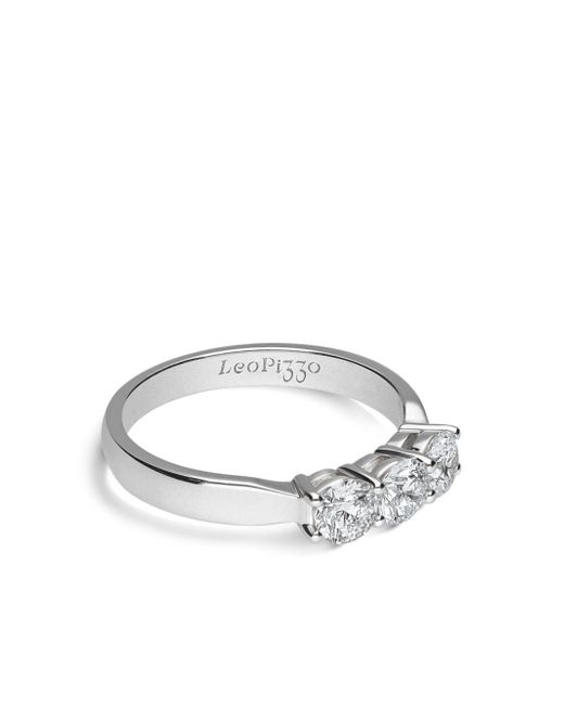 Leo Pizzo 18kt white gold Trilogy diamond ring