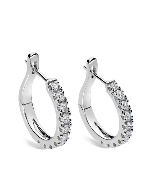 Leo Pizzo 18kt white gold diamond hoop earrings